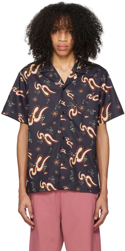 Bather Black Printed Shirt