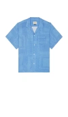 Bather Cornflower Tonal Bandana Camp Shirt
