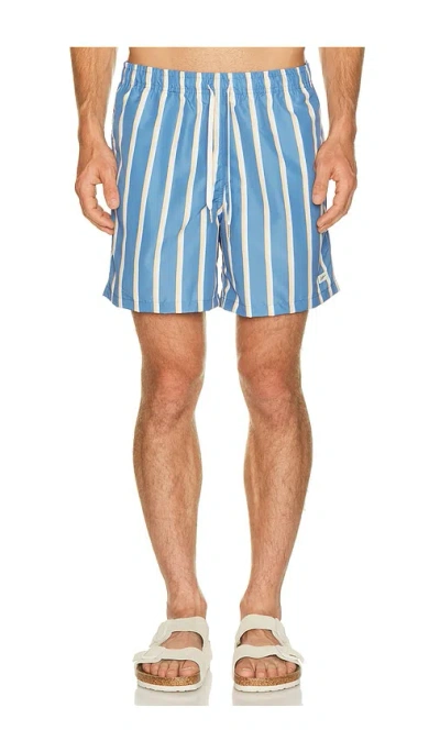 Bather Fine Stripe Swim Trunk In Blue