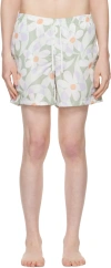 Bather Green Daisy Swim Shorts In Sage