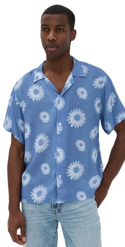 Bather Ice Air Garden Camp Shirt Blue