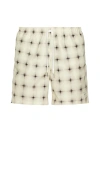 Bather Ivory Digi Plaid Swim Trunks In Neutral
