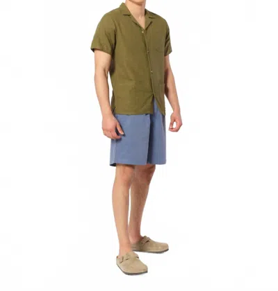 Bather Lake Corduroy Leisure Short In Blue In Green