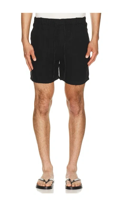 Bather Linen Leisure Shorts In Black