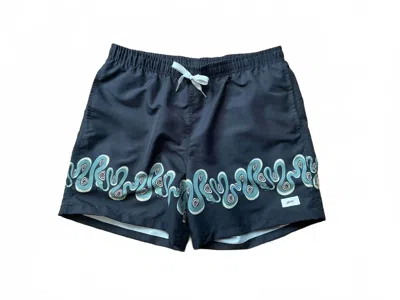 Bather Men's Carbon Dizzy Boa Trunks In Black In Blue