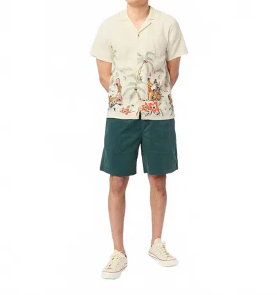Bather Men's Corduroy Leisure Short In Pine In Green