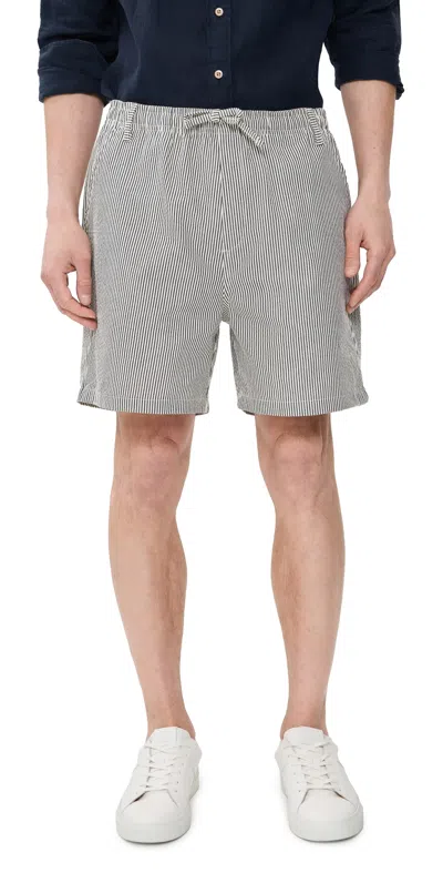 Bather Navy Pinstripe Leisure Shorts 5 Navy In Blue