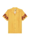 Bather Ochre Dizzy Boa Camp Shirt In Yellow
