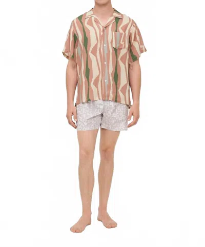 Bather Orchid Coastline Camp Shirt In Pink In Brown