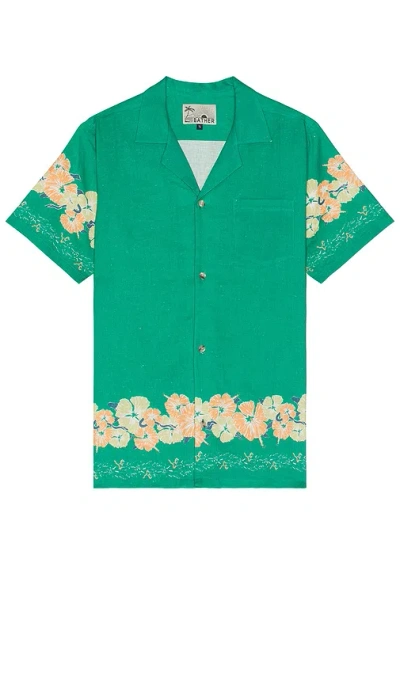 Bather Ornate Bloom Camp Shirt In 绿色