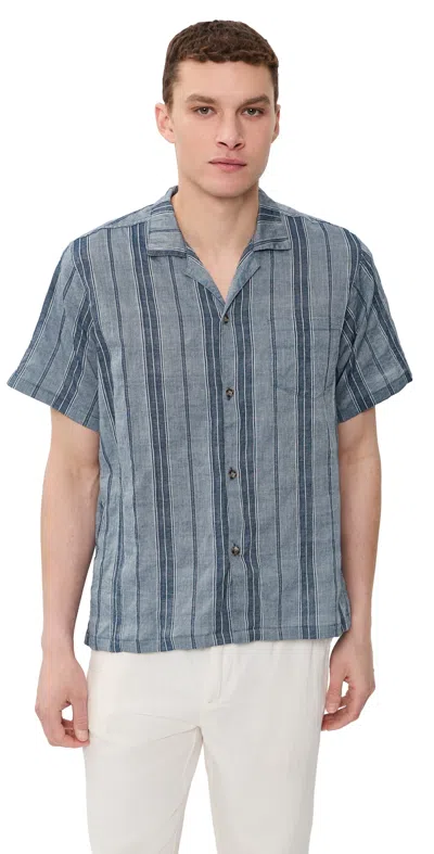 Bather Rain Stripe Camp Shirt Rain Stripe