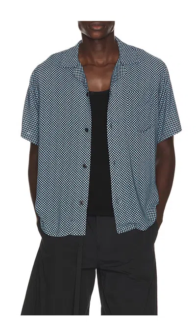 Bather Rayon Short Sleeve Shirt In Stone Checker