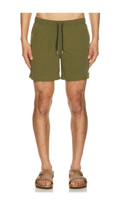 Bather Solid Classic Swim Trunk In Solid Olive