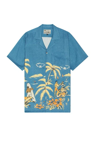 Bather Trippin' Beach Camp Shirt In 波罗的海纹