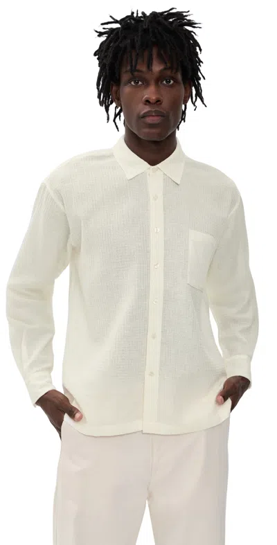 Bather Waffle Leisure Shirt White