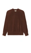 Bather Walnut Fleece Crewneck Sweater In 브라운