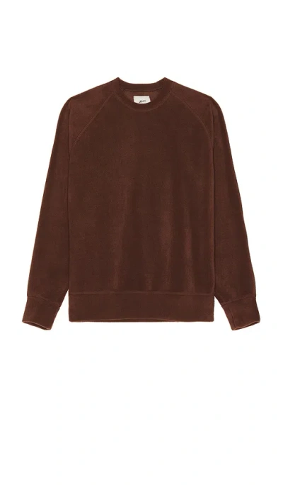 Bather Walnut Fleece Crewneck Sweater In 브라운