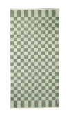 Bathing Culture Bathhouse Check Organic Body Towel In Sage