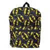 Batman 16" Backpack All Over Print Pattern In Red