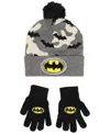 Batman Big Boys 2-piece Hat And Gloves Set In Gray