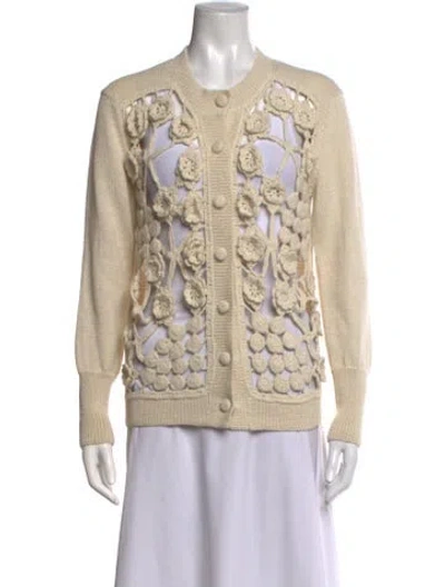Pre-owned Batsheva Alpaca Patterned Sweater W/ Tags In Neutrals