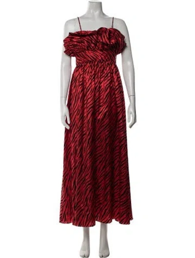 Pre-owned Batsheva Animal Print Long Dress W/ Tags In Multicolor