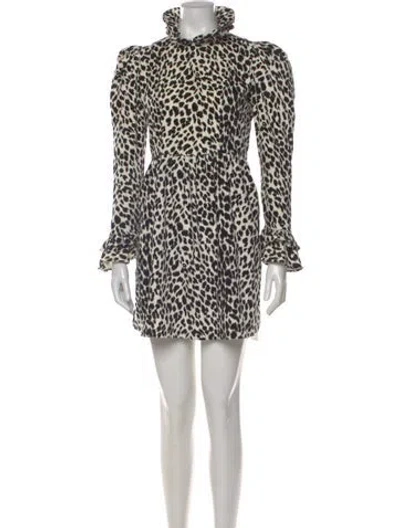 Pre-owned Batsheva Animal Print Mini Dress In Multi