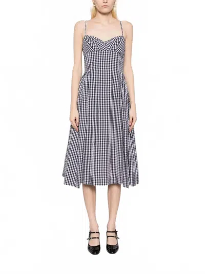 Batsheva Arya Dress In Black & White In Blue