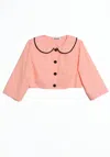 Batsheva Carroll Top In Shell Pink In Multi