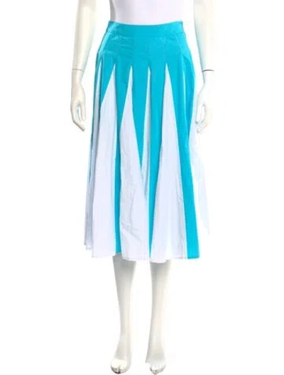 Pre-owned Batsheva Colorblock Pattern Midi Length Skirt W/ Tags In Blue