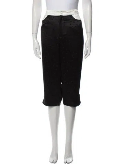 Pre-owned Batsheva Colorblock Pattern Straight Leg Pants In Black