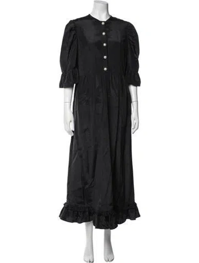 Pre-owned Batsheva Crew Neck Long Dress In Blue