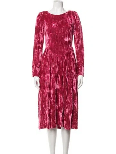 Pre-owned Batsheva Crew Neck Midi Length Dress In Pink