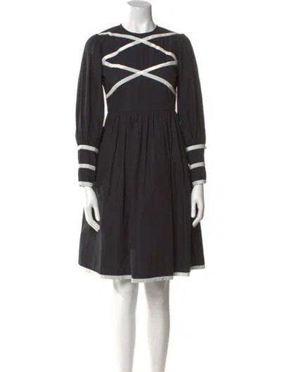 Pre-owned Batsheva Crew Neck Mini Dress In Black