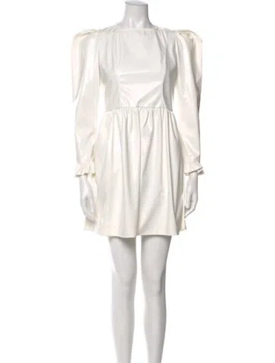 Pre-owned Batsheva Crew Neck Mini Dress In White