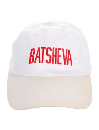 Pre-owned Batsheva Embroidered Baseball Cap In White