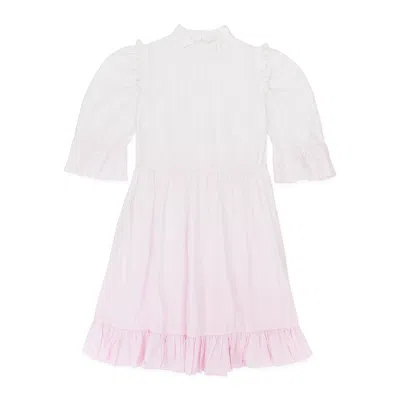 Batsheva Exclusive Dip Dye Short Prairie White Pink Day Dress