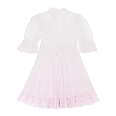 Batsheva Exclusive Dip Dye Short Prairie White Pink Day Dress