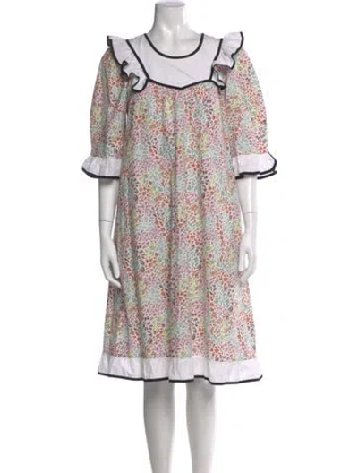 Pre-owned Batsheva Floral Print Knee-length Dress In Multi