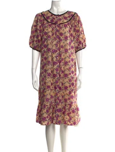 Pre-owned Batsheva Floral Print Midi Length Dress In Multicolor