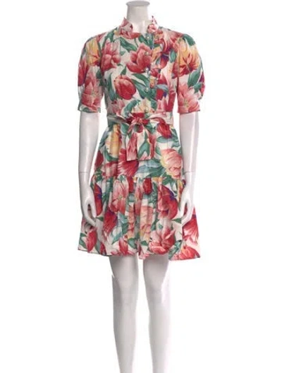 Pre-owned Batsheva Floral Print Mini Dress In Multi