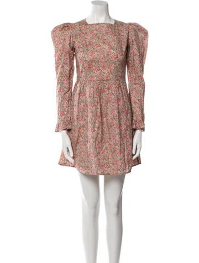 Pre-owned Batsheva Floral Print Mini Dress In Multi