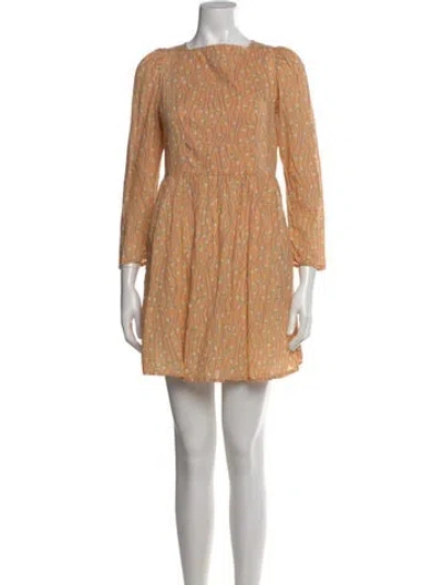 Pre-owned Batsheva Floral Print Mini Dress In Orange