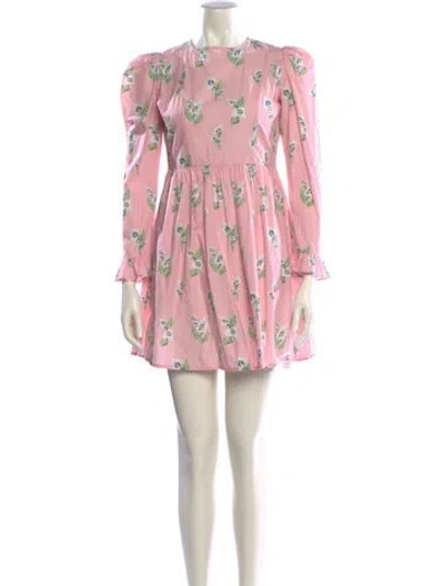 Pre-owned Batsheva Floral Print Mini Dress In Pink