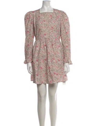 Pre-owned Batsheva Floral Print Mini Dress In Pink