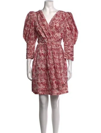 Pre-owned Batsheva Floral Print Mini Dress In Pink