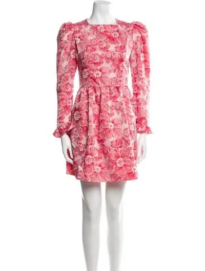 Pre-owned Batsheva Floral Print Mini Dress W/ Tags In Pink