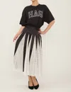 Batsheva Freya Skirt In Black W/ Lace In Multi