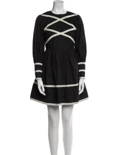 Pre-owned Batsheva Graphic Print Mini Dress In Blue