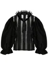 Batsheva Kier Sheer-panelled Blouse In Black